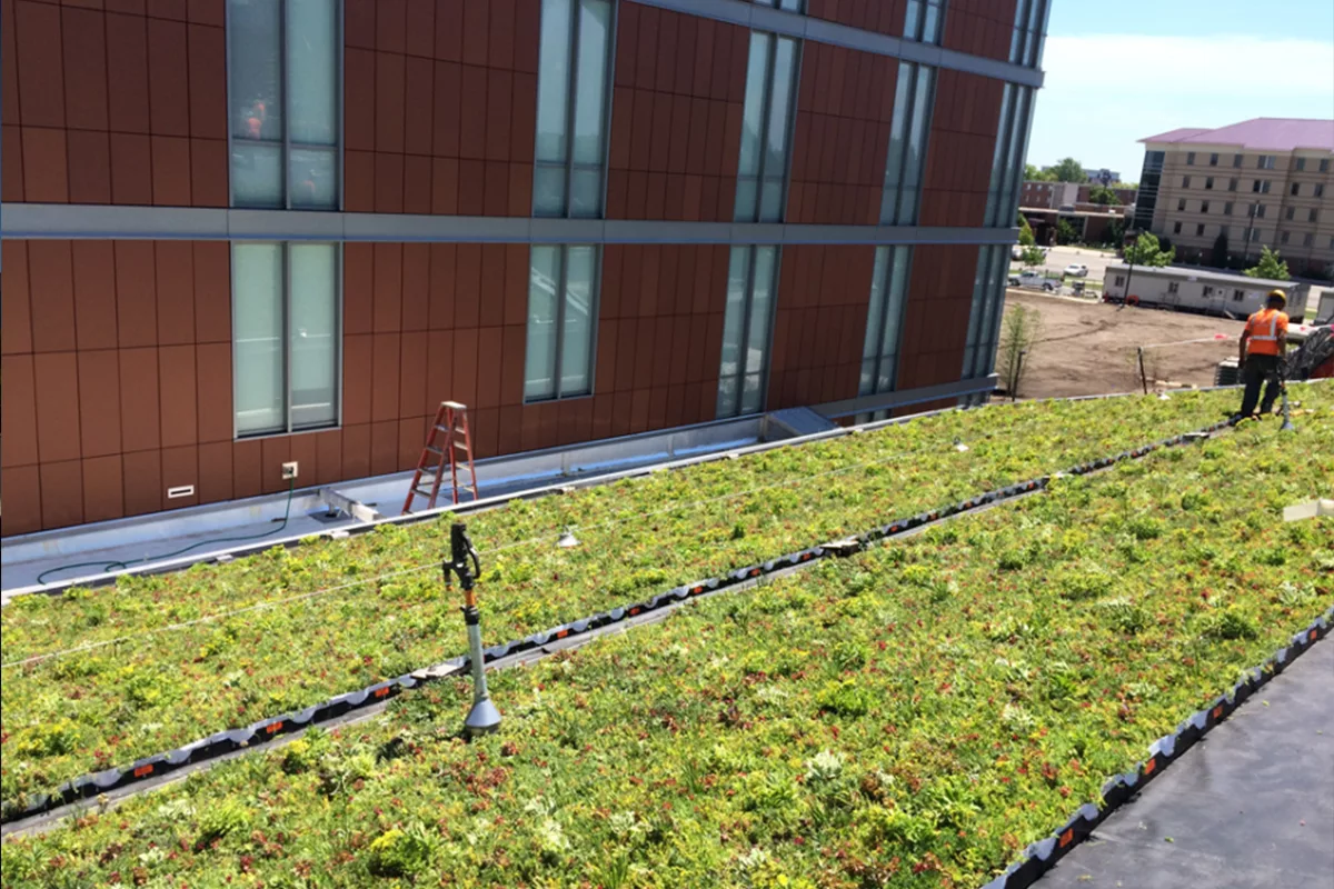 LiveRoof® Green Roof unites New Biosciences Building to CMU’s Human, Environmental Health Research