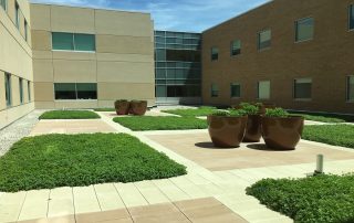 Multi-colored RoofStone paver patio at St Elizabeth hospital green roof