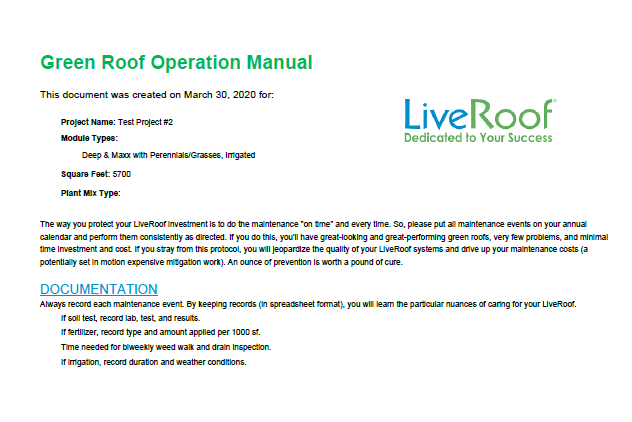 Maintenance & Operations - LiveRoof Green Roof Systems